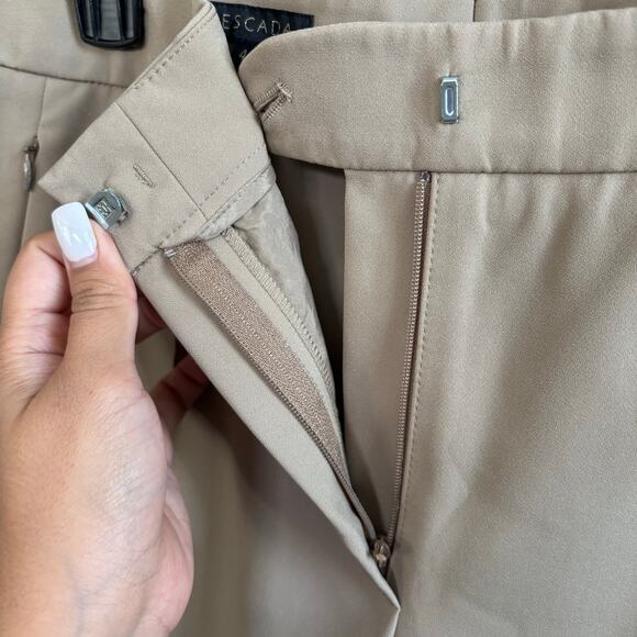 Escada Sand Dune Color Straight Leg Zipper Pocket Trousers Women's Size 44 / 14 - Picture 9 of 12